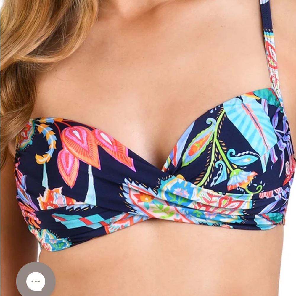 La Blanca swimsuit - wrap front bikini set with swim skirt bikini bottoms, navy - Picture 11 of 13